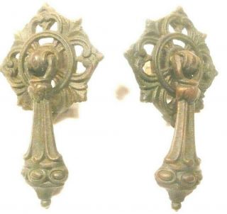 Vintage Rca Victor Re - 57 Part: Set Of Brass Ornate Door Knobs