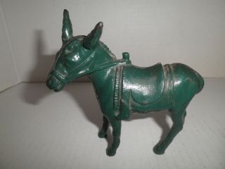Wonderful Old Cast Iron Green Donkey Still Bank By Arcade 1913 - 1932