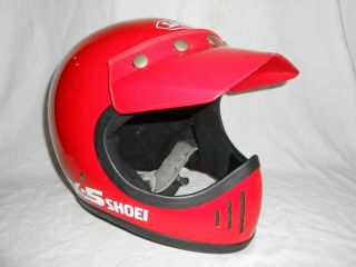 Vtg Shoei Ex - 5 Motorcycle Helmet Ahrma Bell Moto 3 Off Road Racing Quad Red