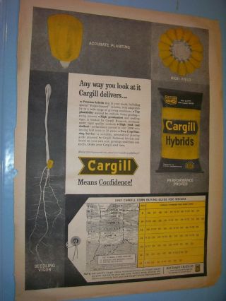 Vintage Seed Corn Advertising - 10 " X 14 " - Cargill Hybrid Seed Corn - 1962