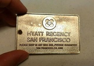 Vintage Hyatt Regency San Francisco Advertising Hotel Key Fob Heavy Metal