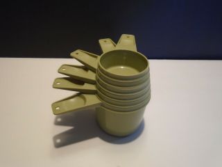 Tupperware Olive Green Measuring Cups Set Of 6