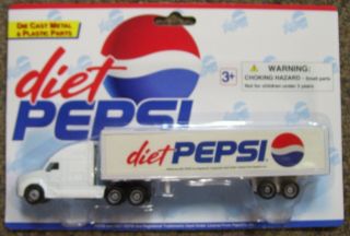 Die Cast Diet Pepsi Cola Miniature Vintage Semi Truck In Pkg.  Golden Wheel