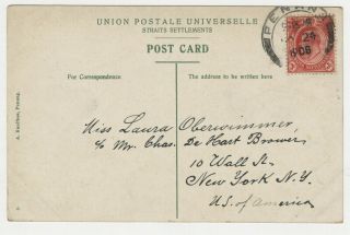 92.  Rare Postcard Malaysia Rubber Trees Stamp Cancel Penang - NJ 1905 2
