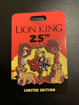 Disney The Lion King 25th Anniversary Jumbo Spinner Pin Le 4000—simba Nala Zazu