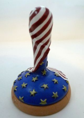 Terra Cotta Cookie Butter Stamp Press Red White Blue Flag Handle Eagle Seal