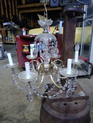 Vintage Chandelier 6 Arm Candle Light Crystal Chandelier Lamp