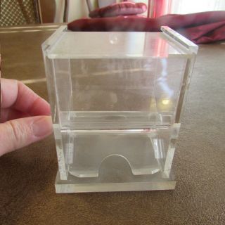 Vintage Toothpick Dispenser Hard Acrylic Clear Plastic For Toothpicks Royal