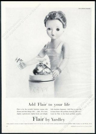 1956 Madame Alexander Cissy Doll Photo Yardley Flair Perfume Vintage Print Ad