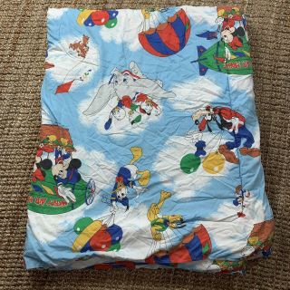 Mickey Mouse Vintage Twin Blanket Cover Hot Air Mobile Balloon Flying Dumbo RARE 3