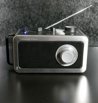 Teac Model R - 1 Premium Edition AM/FM Radio w Charger Silver & Black Exc. 2