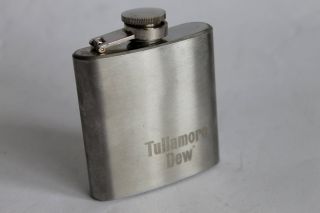 Vintage Irish Tullamore Dew Whiskey Hip Flask 3 Oz