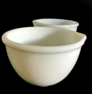 Baking Dish 2 Vintage Glassbake Sunbeam Nesting Mixing Bowls White Milkglass