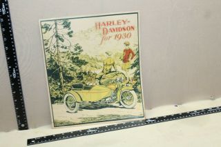 Scarce 1930 Harley Davidson Dealership Display Sign Sidecar Women Man Pre War