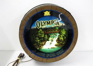Olympia Beer " Ask For Oly " Vintage Light - Up Beer Sign 1983