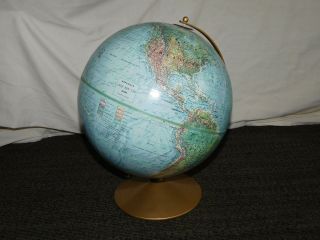 Vintage Made In Usa 15 " High Replogle Land And Sea Globe