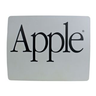 Vintage Apple Mouse Pad | Text Logo | Macintosh | Gray & Black | 7x9 In