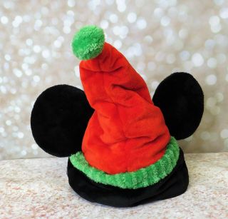 Disney Mickey Mouse Singing Animated Plush Santa Hat Jingle Bells Christmas 2