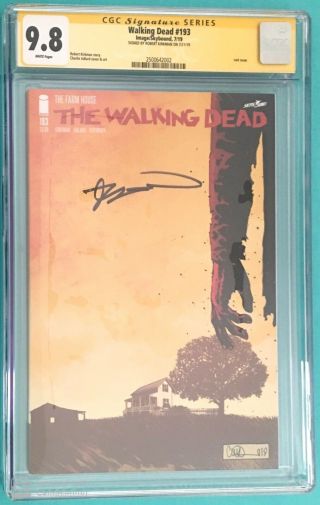 Walking Dead 193 Cgc 9.  8 Ss - Signed By Robert Kirkman - Last Issue - 1st Print