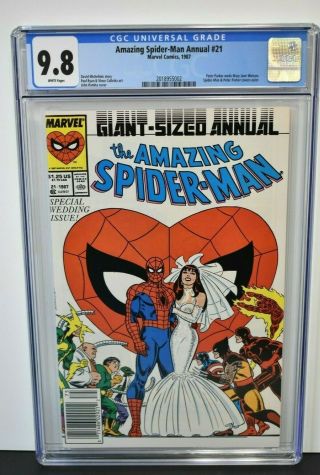 Spider - Man Annual 21 (1987) Cgc Graded 9.  8 Peter Parker Weds Mj Watson