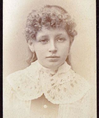 Young Beauty W/ Curls & Full Lips - 1880s Cdv Photo - Waterville,  Maine