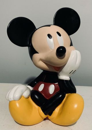 Walt Disney Applause Mickey Mouse Toy Piggy Bank Plastic 8.  5 " - Br