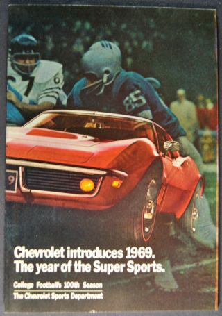 1969 Chevrolet Ss Brochure Camaro Corvette Chevelle 396 Impala 427 Nova Football