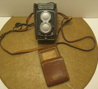 Vintage Rolleicord Camera With Leather Case Film Inside
