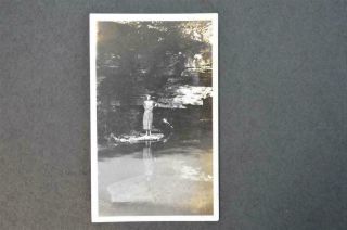 Unusual Vintage Photo Pretty Girl Reflecting In Water 959009