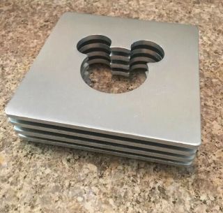 Disney Mickey Mouse Metal Coasters Set Of 4 Silver