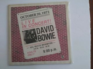 David Bowie Live 72.  Lps.  Fan Club??