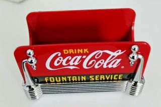 Coca Cola 1997 Diner Style Fountain Service Napkin,  S & P,  Business Card Holder