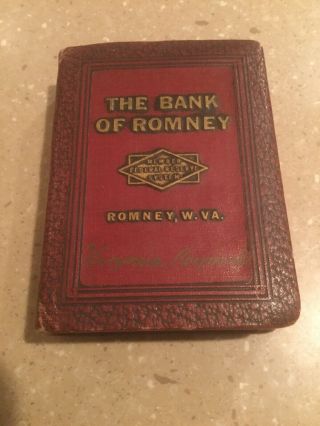 The Bank Of Romney Book Of Thrift Bank Romney West Virginia Wv No Key Vintage