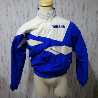 Vintage Yamaha Factory Racing Snowmobile Jacket Blue Size Medium