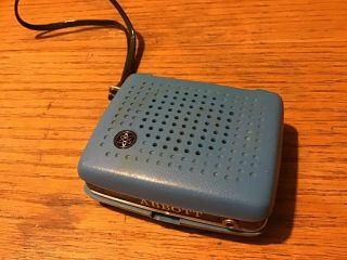 Abbott Vintage Transistor Radio,  Blue With Plastic Wrist Strap W/battery