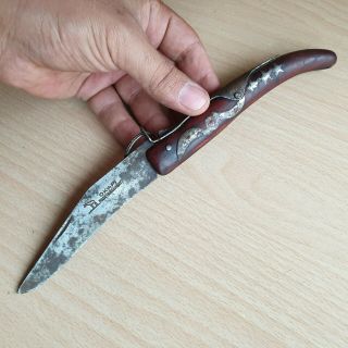 32 Old Vintage Okapi Made In Germany Folding Pocket Knife With Horn Handle