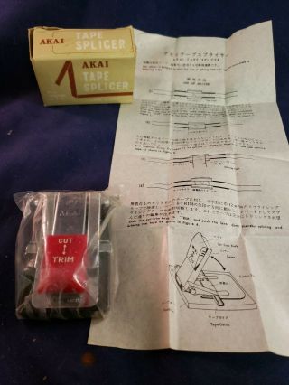 Akai 1/4 Inch Audio Reel To Reel Tape Splicer As - 3 And Instructions Nos