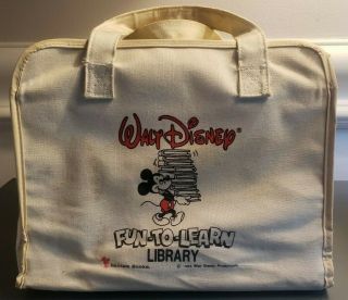 Set Of 19 Volume Books Walt Disney Fun - To - Learn Library 1983 Bantam With Bag