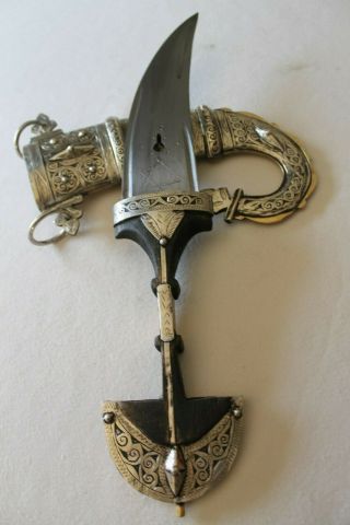 Unique Vintage Islamic Yemeni Silver Arabic Dagger Jambiya Khanjar Blade Sword