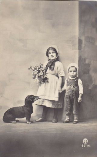 Dackel Teckel Dachshund Kids Old Dog Pc.  1914