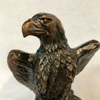 Vintage Metal Copper Color Bald Eagle Coin Bank First Federal S & L Canton,  Ohio 3