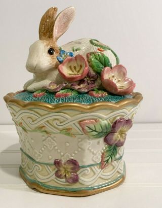 Fitz And Floyd Bunny Decorative Dish,  Spring/summer Decor,  Easter Table Decor