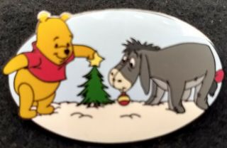 Winnie The Pooh & Eeyore Christmas Tree Trimming Disney Pin Le500