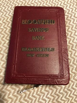 Vintage Book Coin Bank - Bloomfield Savings Bank,  Jersey With Key