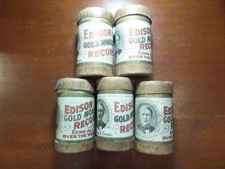 Group Of Five (5) Edison " Coon Song " Cylinders