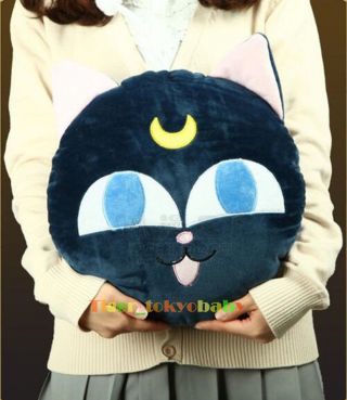 14 " Official Sailor Moon Pet Cat Luna P Ball Doll Beads Cushion Pillow Toys Gift