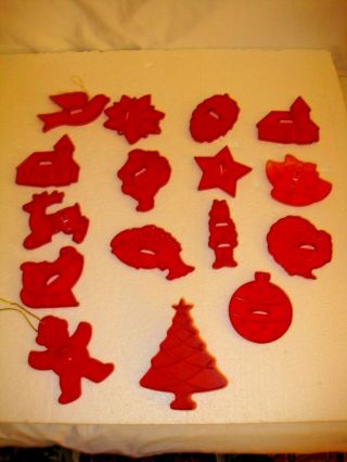 Vtg Cookie Cutters 13 Red Plastic Hrm & Betty Crocker Gingerbread & Tupperware