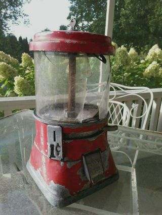 Vintage 1 Cent Regal Gumball Machine Or Repairs - Candy Peanut Penny