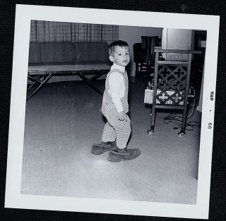 Vintage Antique Photograph Adorable Little Boy Wearing Dad 
