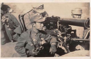 China,  3 Soldiers With Machine Gun,  Real Photo Pc,  C 1910 - 20 